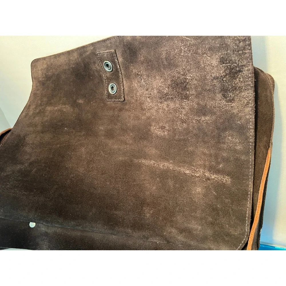 Jack‎ Spade Suede Leather Large Messenger Bag Chocolate Brown